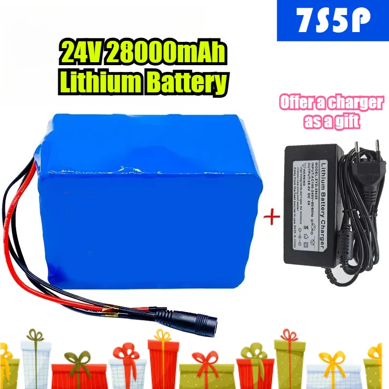 

7S5P 24V 28000mAh 18650 Lithium Battery Pack for Electric Bicycles and Mopeds,Offer A Charger As A Gift
