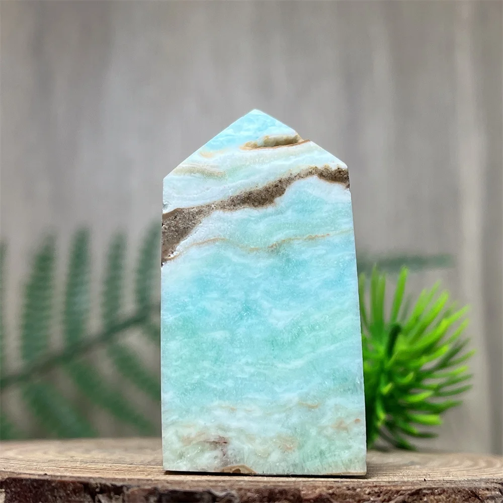 

Hemimorphite Tower Point Wand Stone Quartz Crystal Natural Specimen Raw Geode Gift Energy Mineralsl Spiritual Home Decoration