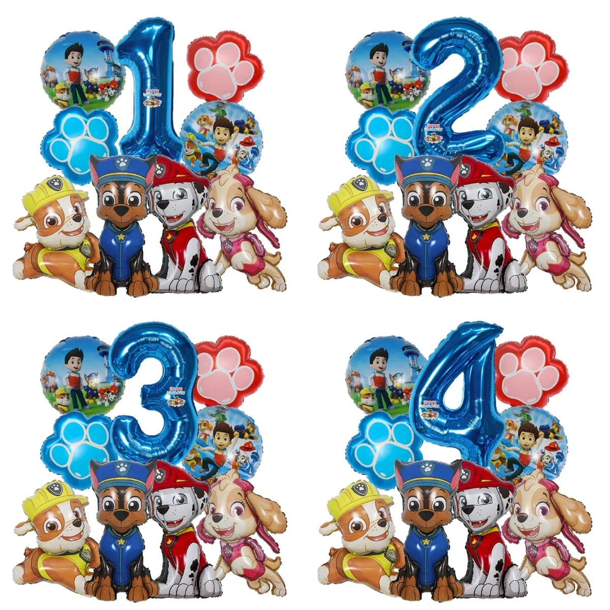 Fournitures de décoration de fête sur le thème de la patrouille des chiens, ballon en aluminium pour chien de sauvetage, décoration et fournitures de fête pour enfants, cadeau