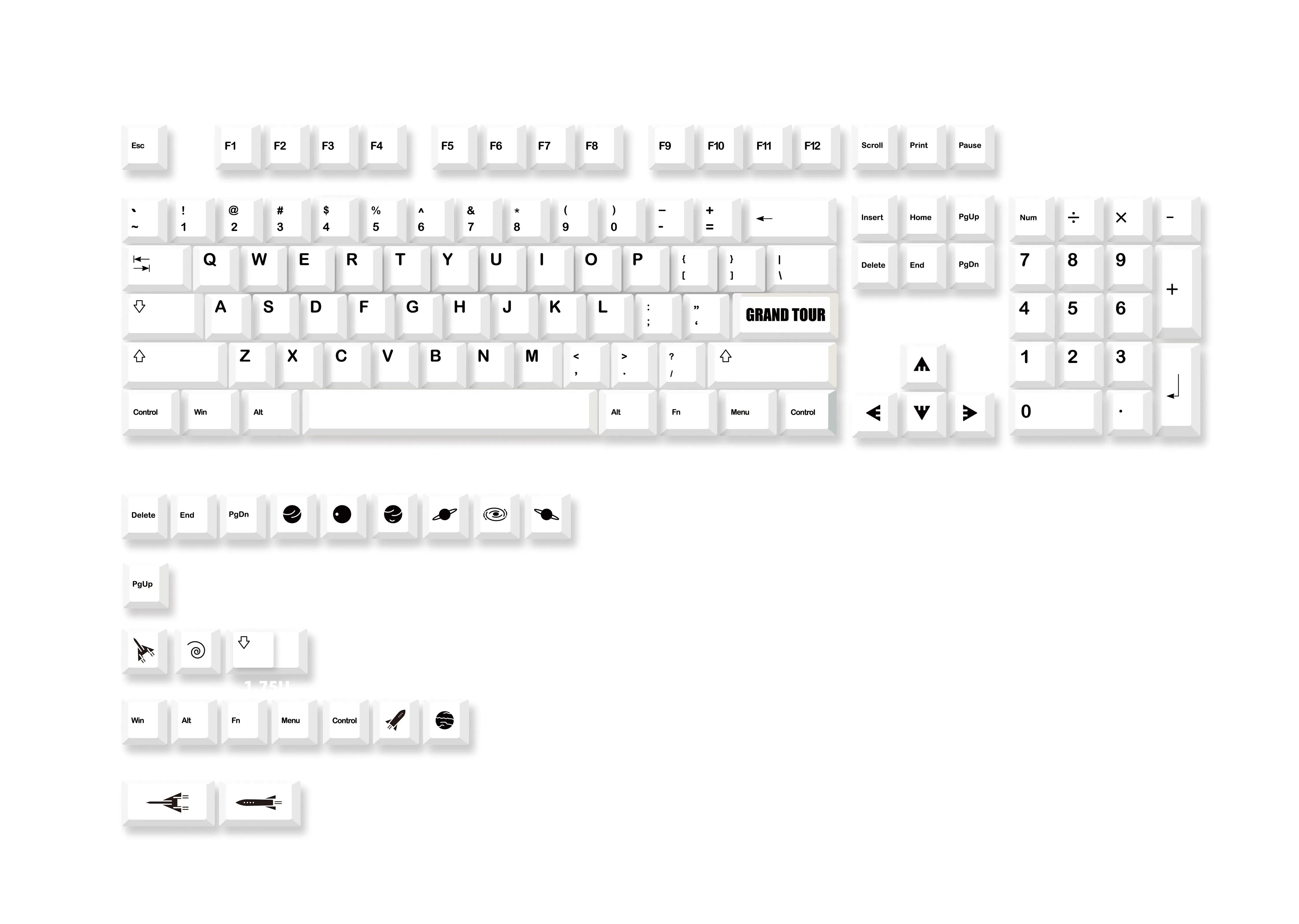 126 teclas minimalista branco keycaps espaço planeta cereja perfil pbt keycap para mx switch teclado mecânico personalizado tampas chave diy