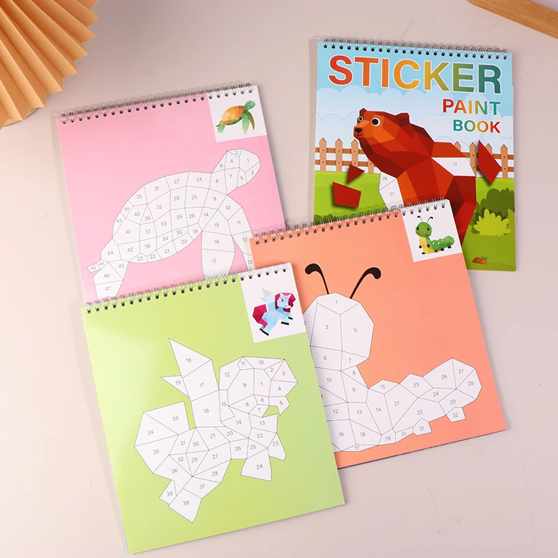1Kit Sticker Book Crafts For Kids Sticker By Number For Brain Games Gifts Travel Toy