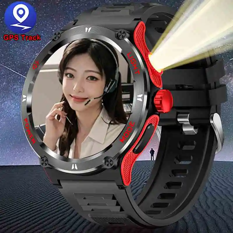 New Rugged Military GPS Tracking Smart Watch Men Bluetooth Call 500Mah Big Battery 3ATM Waterproof Smart Watch for Huawei Xiaomi