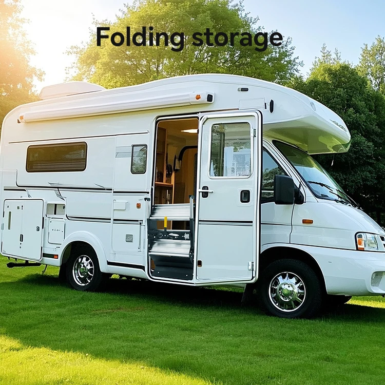 Escalera plegable MENFUL Plegable de aluminio RV Escalera de 2 escalones RV Escalera Caravana RV Escalera