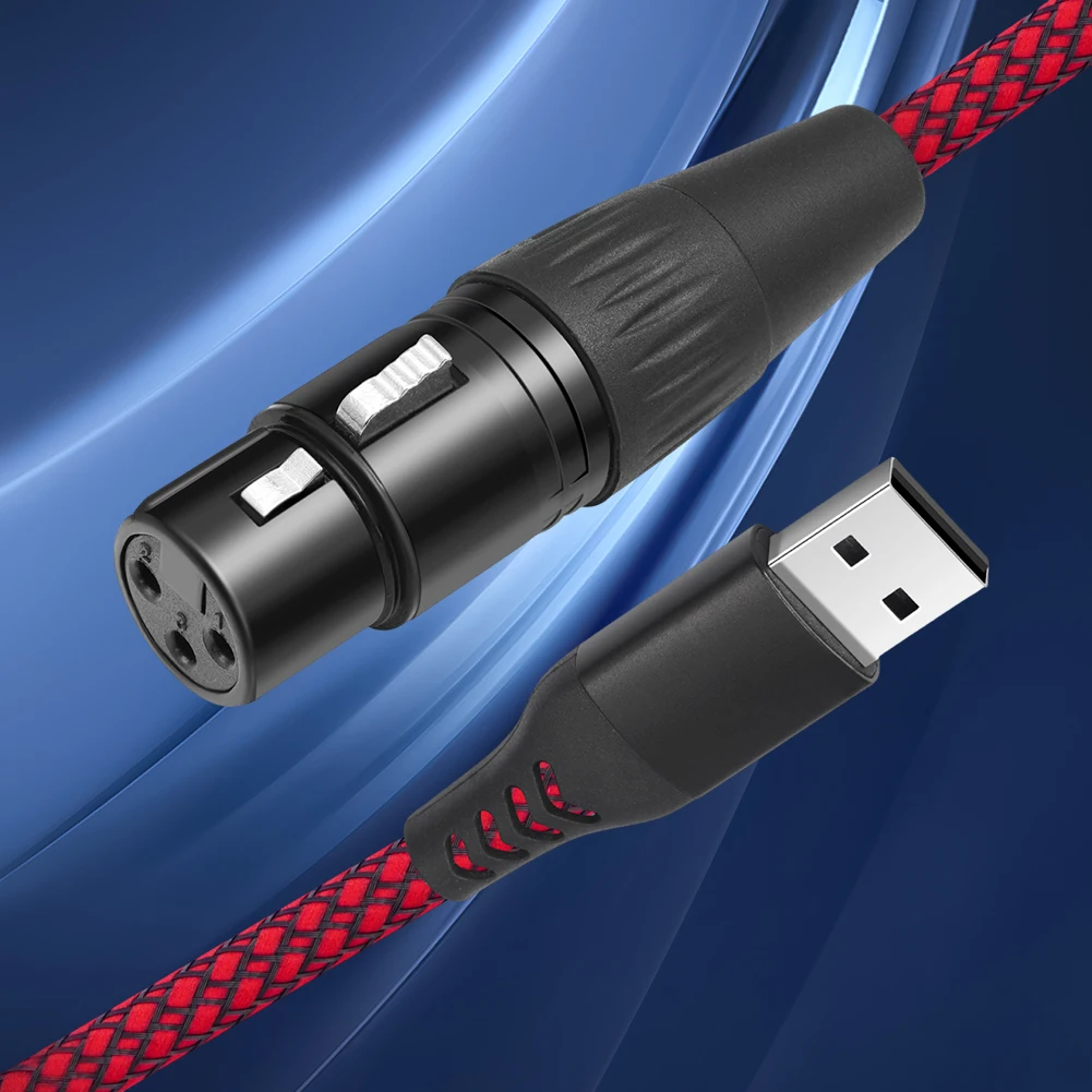 Cable de micrófono USB macho a XLR hembra Cable convertidor de enlace de micrófono Cable USB macho a XLR hembra para micrófonos o grabación