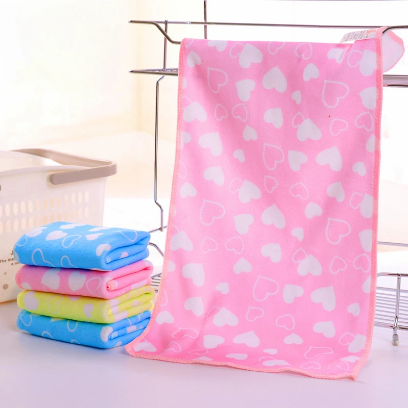 25 * 50cm Soft Microfiber Absorbent Towel Printing Child Hand&Face Towel