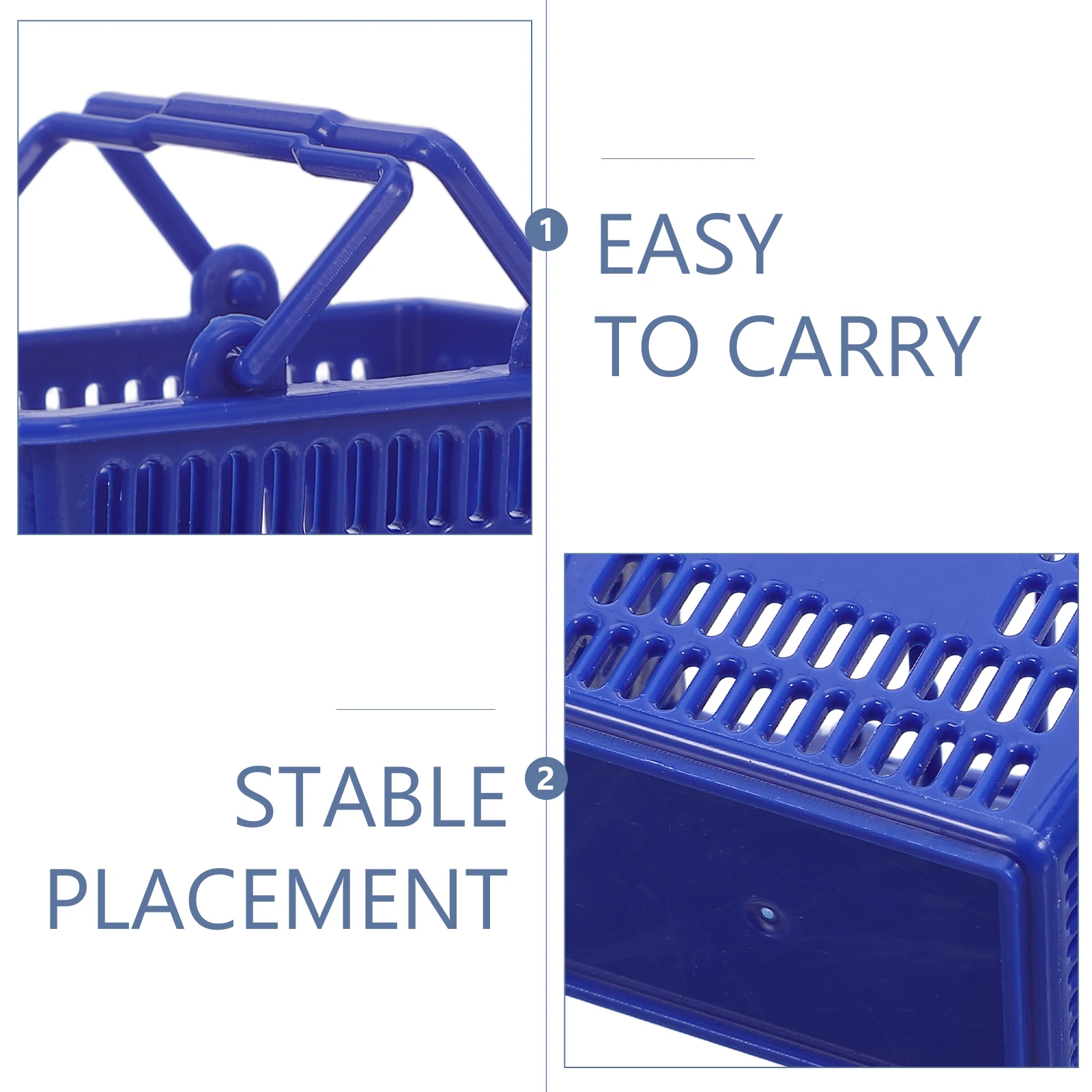 20Pcs Mini Shopping Basket Plastic Handled Realistic Grocery Bin for Kids Pretend Play Kitchen Accessories Pretend Shopping Cart