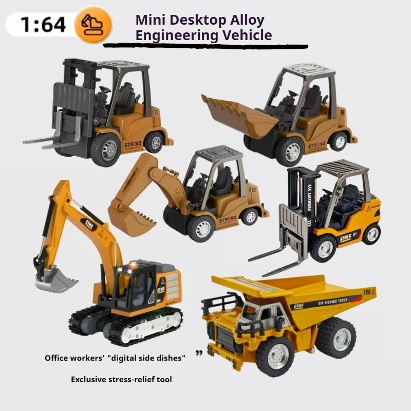 

Authentic Hot Selling 1:64 Mini Engineering Vehicle Series Remote Control Toy Excavator Forklift Dump Truck Bulldozer Model Toy