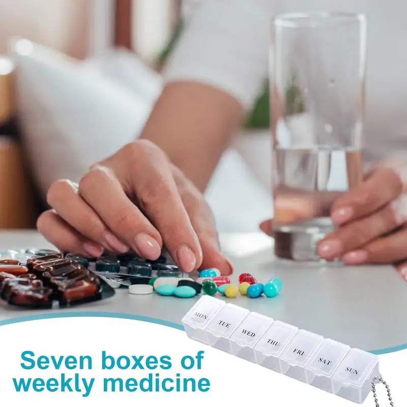 Clear 7 Day Pill Medicine Box Weekly Tablet Holder Storage Organizer Container Case Pill Box Splitters Pill Case Organizer