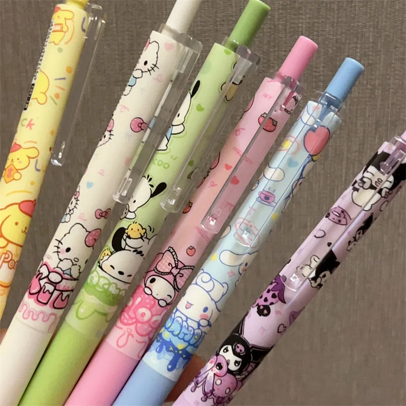 New Sanrio Kawali Hellokitty Kuromi My Melody Cinnamoroll Pochacco Pompompurin Ball Pen Neutral Pen Ins Birthday Gift For Kids