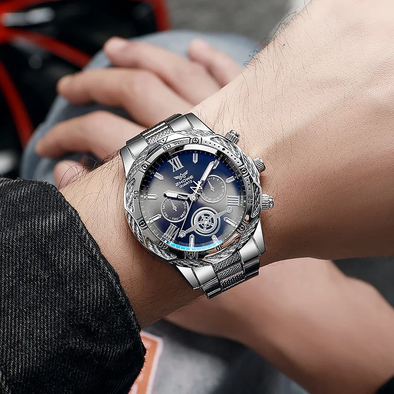 

Мужской комплект часов, модный тренд, простой набор кварцевых часов с цифровой шкалой и циферблатом, подходит для повседневной одежды