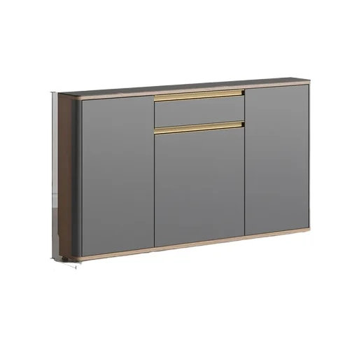 

Wall-side narrow, ultra-thin, half-wall, high-gray finished storage cabinet