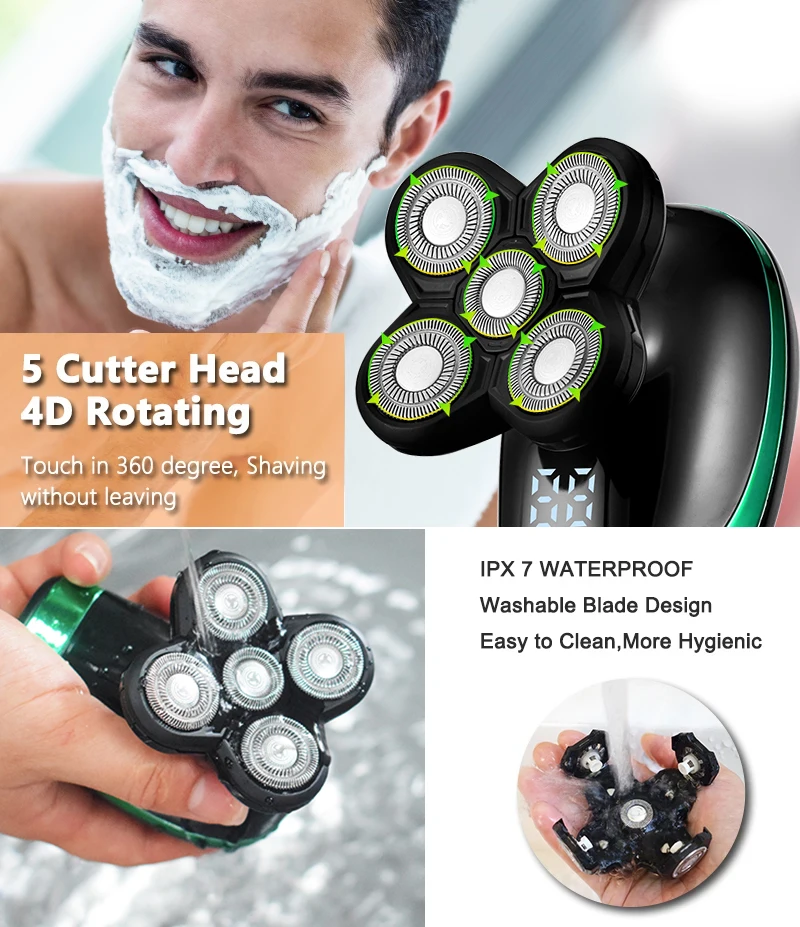 4D الرجال 1 قطعة استبدال ماكينة حلاقة رئيس ماكينة حلاقة كهربائية 5 القاطع شفرات حلاقة الغيار ذكي العائمة اضافية رئيس الفولاذ المقاوم للصدأ