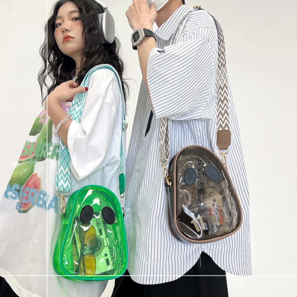 Retro PVC Ghost Shoulder Bag Candy Color Transparent Halloween Crossbody Bag Coin Purse Korean Style Mobile Phone Bag Outdoor