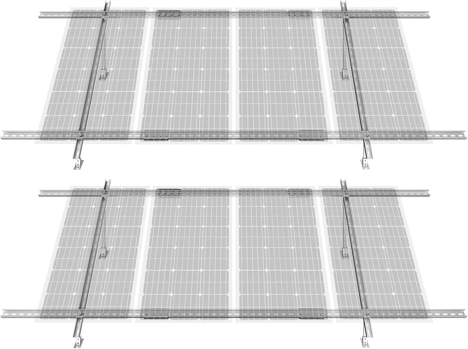 

Vevor 2-Set Solar Panel Mounting Brackets, 30°-60° Adjustable Multi-Pieces Solar Panel Brackets For 4-8Pcs Solar Panels, Carbon