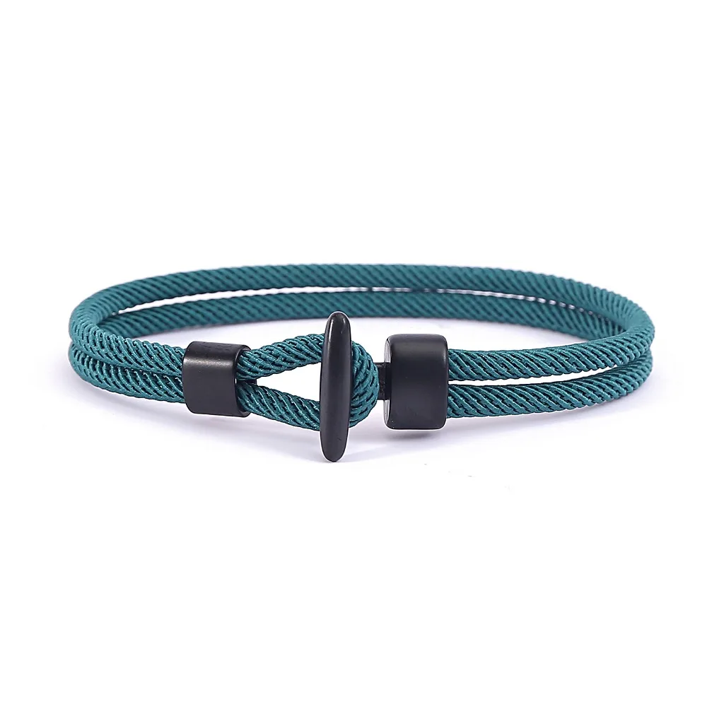 Simple Fashion Hand-woven Multiple ColorsT-buckle High-end Milan Rope Double Rope Bracelet for Women Men Couple Jewelry Gift