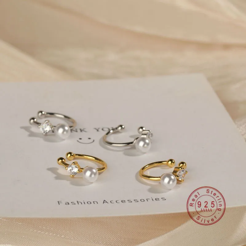 

Luxury Temperament Without Ear Hole Earbone Clip Women 925 Sterling Silver Fashion Wedding Bridesmaid Jewelry