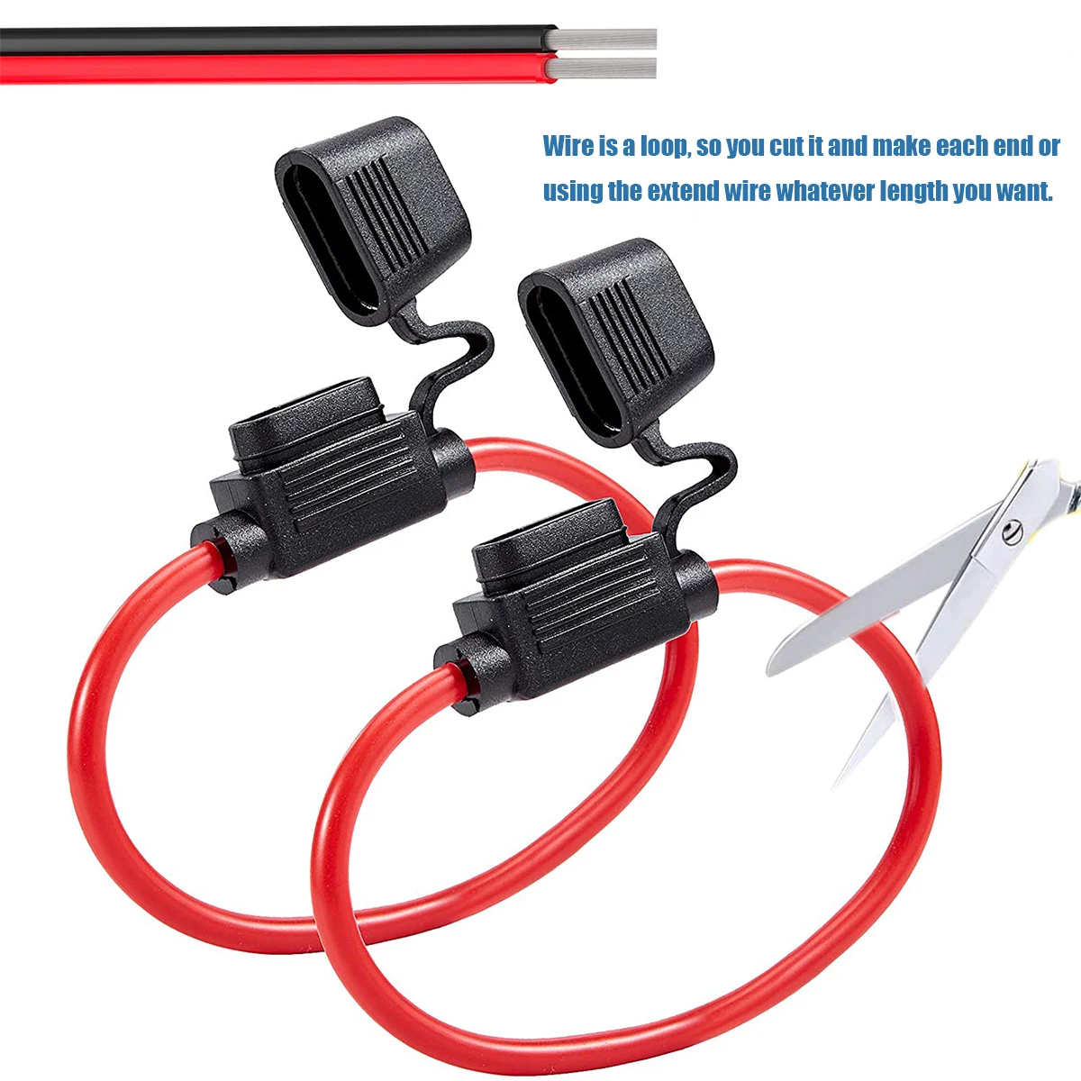 5 Pcs 16/18 AWG Fuse Holder ATC/ATO in-Line Automotive Blade Fuse Holder 60Pcs Mini Car Fuses 5A-30A and 1m 2 Pins Electric Wire