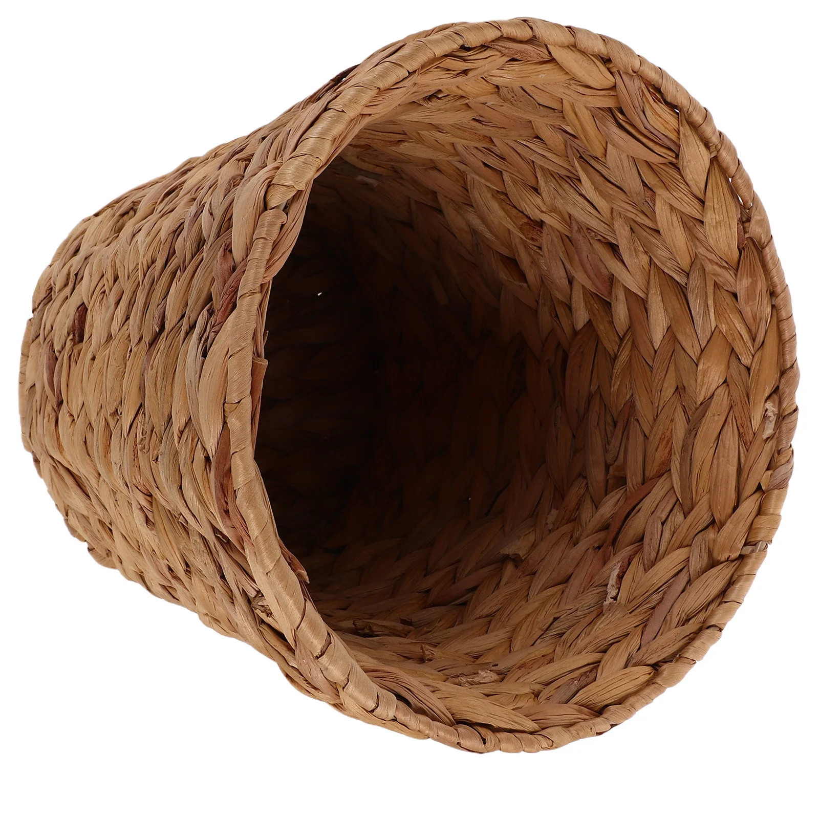 

Round Wicker Waste Basket Handwoven Seagrass Trash Can For Bedroom Office Home Light Brown Countertop Garbage Bin Rattan Storage