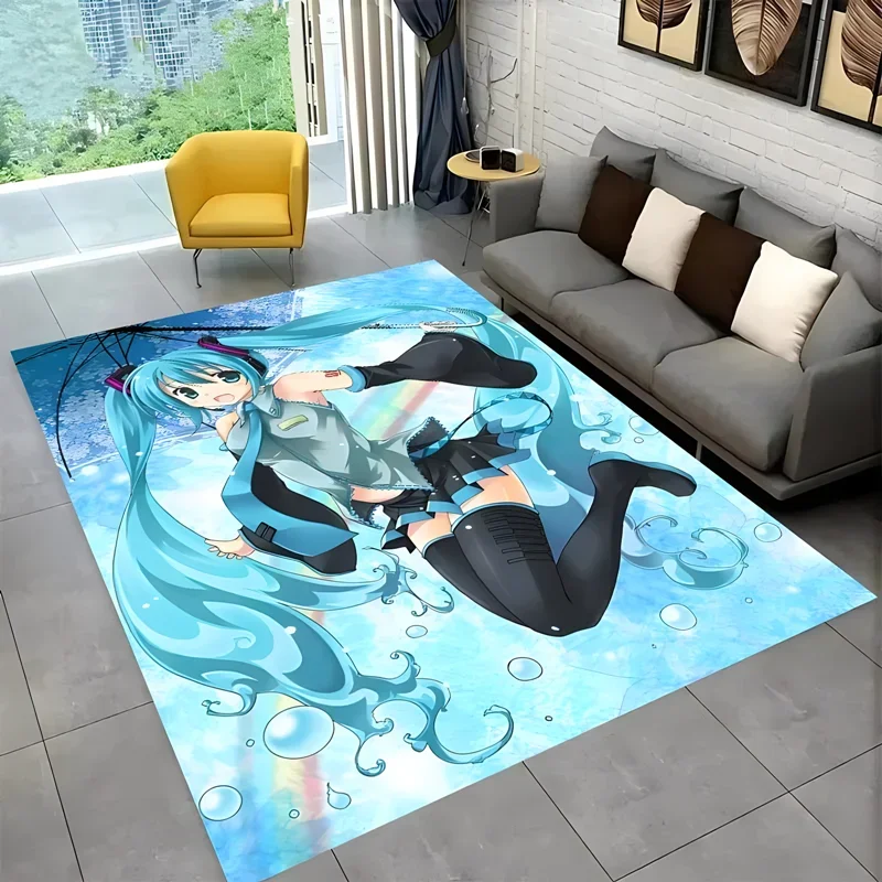 Hatsune Miku, cartoon carpet Picnic rug living room bedroom home decor kids room baby pad bathroom kitchen carpet birthday gift