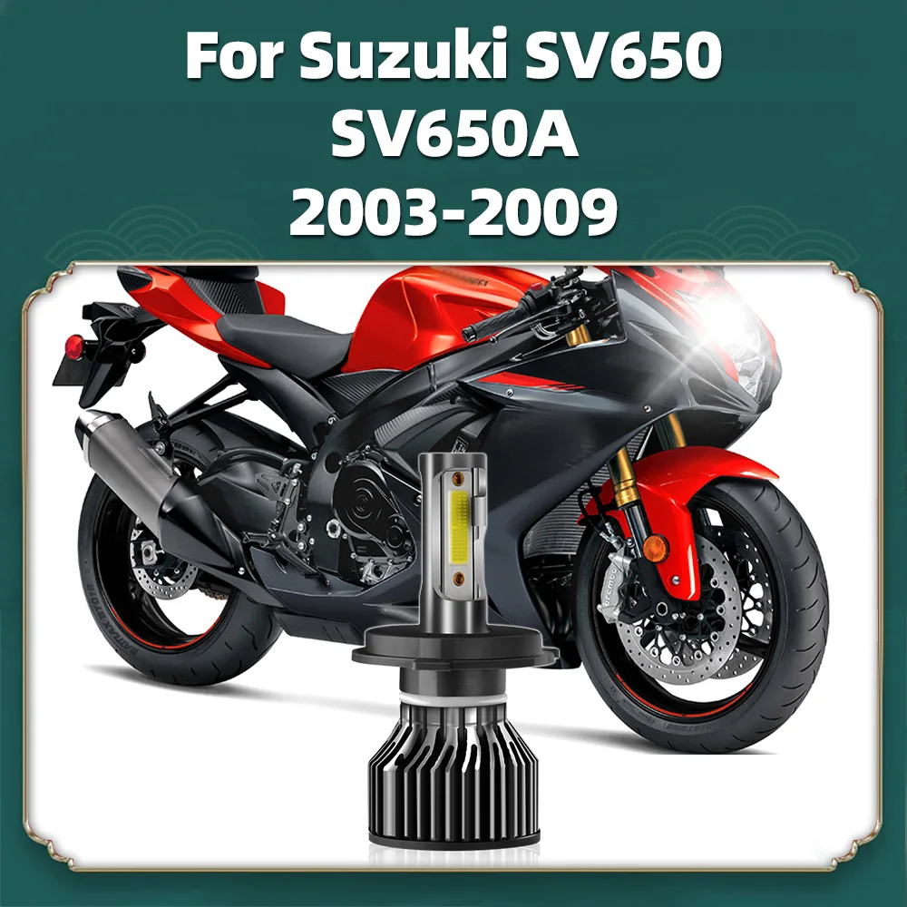 

1PC Motorcycle LED H4 Bulb For Suzuki SV650 SV650A 2003 2004 2005 2006 2007 2008 2009 Turbo Headlight 10000LM Motorbike 6000K