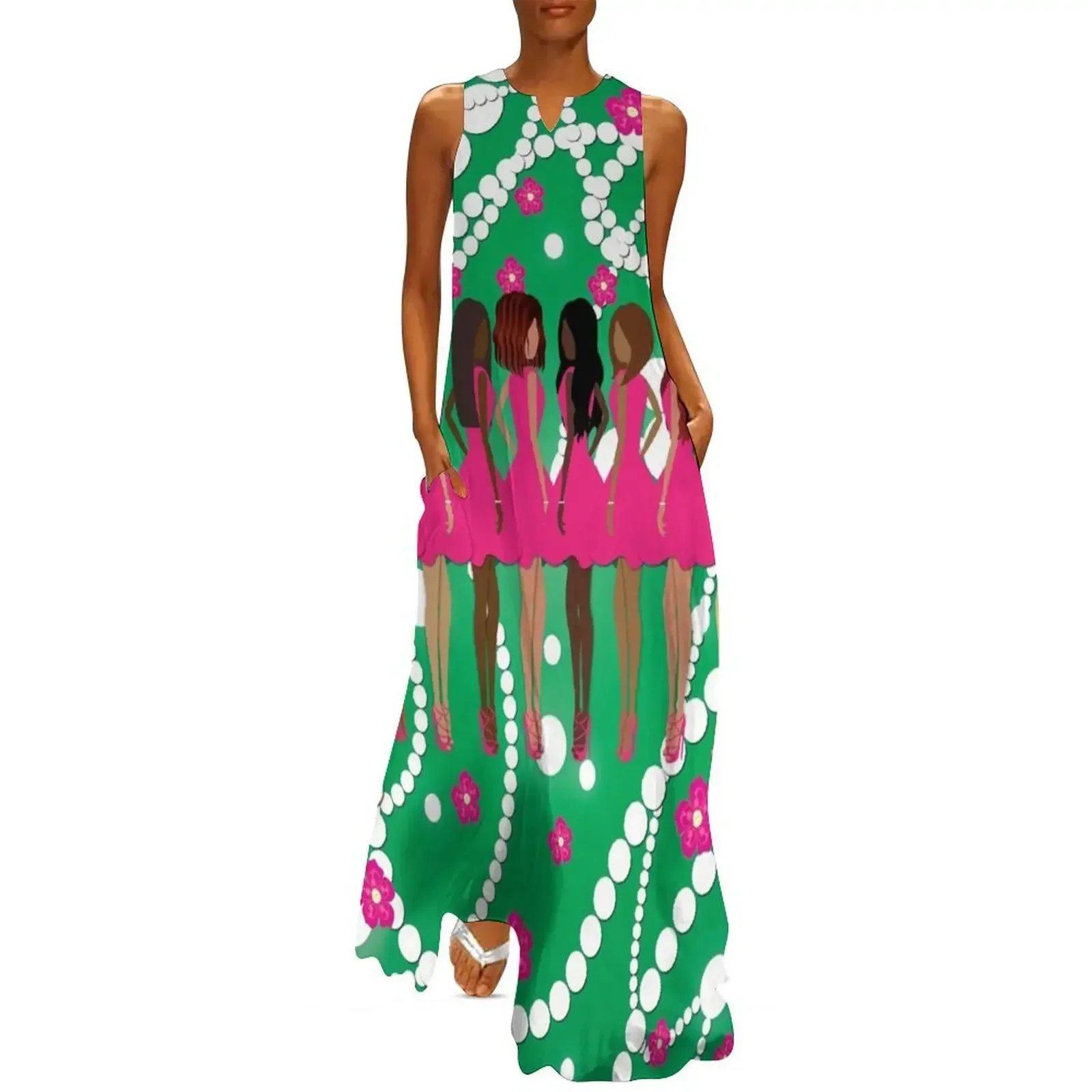 

AKA in Petals and Pearls Long Dress dresses for womens Evening dresses dresses korean style Prom gown Dress