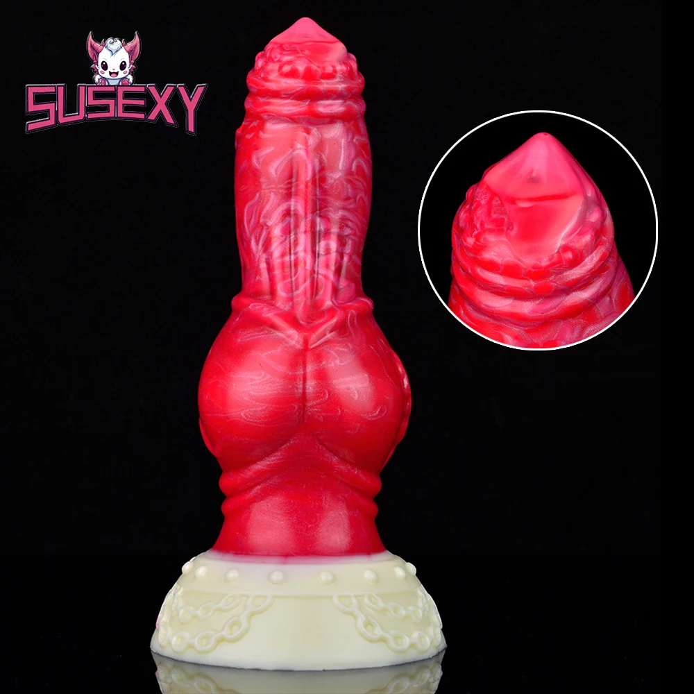 

SUSEXY Silicone Big Dog Knot Dildo Strong Suction Cup Soft Animal Huge Penis Butt Sex Toys For Women Man 18+ Anal Massager