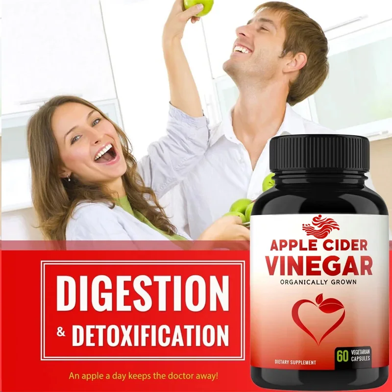 Organic Vinegar Capsules -1000mg Natural Vinegar Supplement 500mg Vegetarian - Black Pepper Absorption