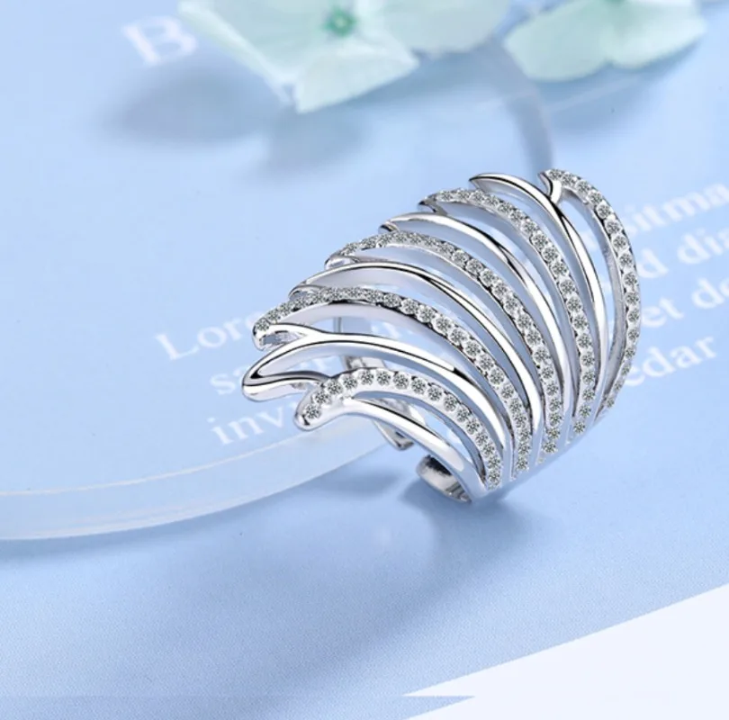Neuer großer Luxus-Ring aus 925er-Sterlingsilber mit Moissanit für Frauen, Verlobung, Hochzeit, einfacher hochwertiger Schmuck, Geburtstagsgeschenk – Detail 4