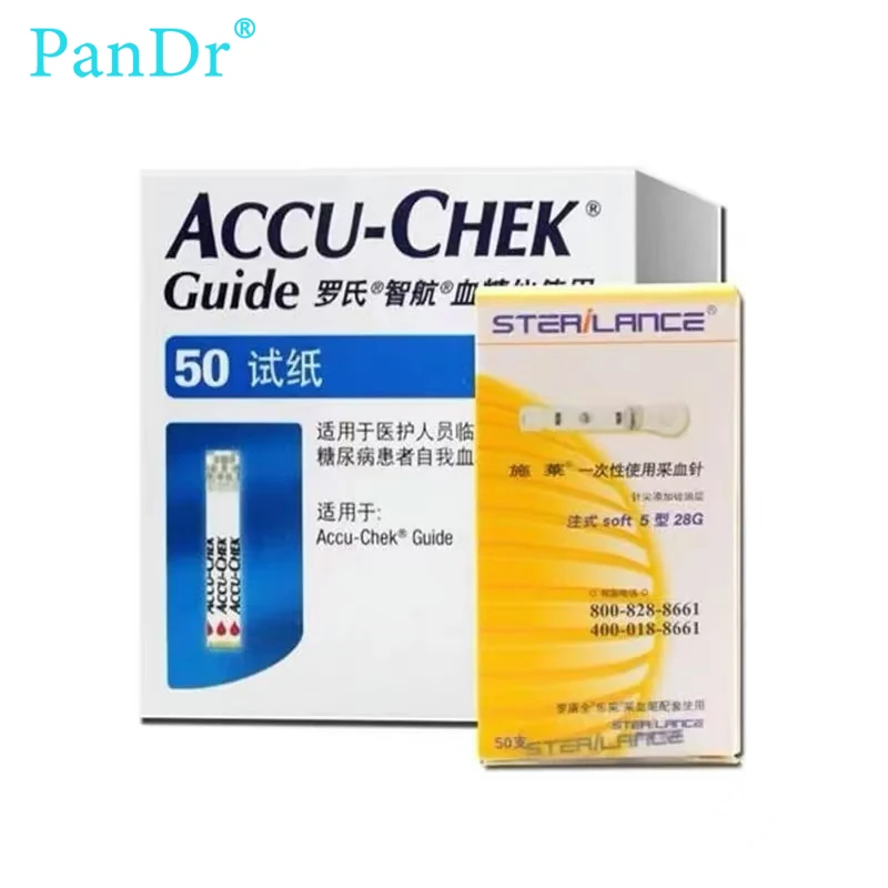 Roche AccuChek-medidor de glucosa en sangre, herramienta médica precisa, 25/50 piezas