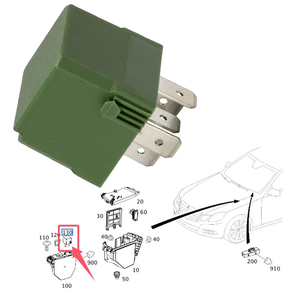 

Car Repair Green Starter Relay 12V OEM A0025422319 Direct Replacement ABS Plastic For Mercedes-Benz C230 2002-2006