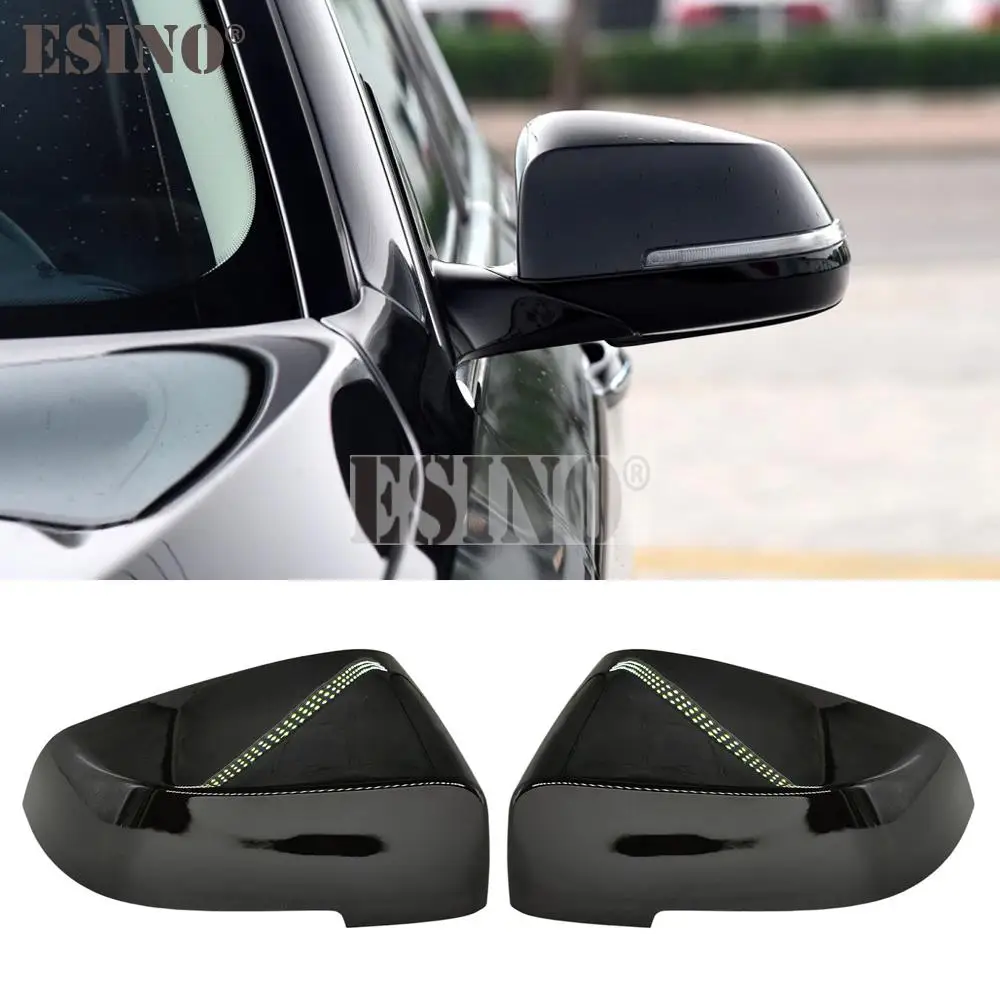 

2 x ABS Bright Black Rearview Side Mirror Replacement Covers Cases For BMW F10 F11 F18 F01 F02 F07 F06 F12 F13