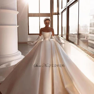 Liyuke Luxus in Satinschichten Tanzkleid Hochzeitskleid Hochzeit absetzlose Perlen Perlen Perlen aus Schulterbrautschwärmen 9 Hauptverkaufskleid Braut Satin Luxus - №3