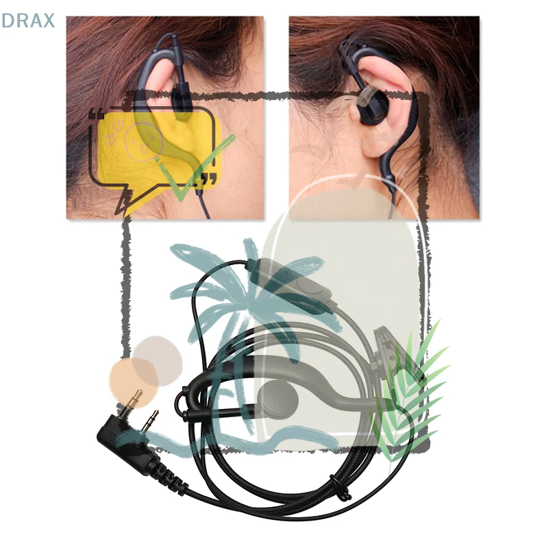 

Simple Walkie Talkie Headset Earphone K-Plug Wired Two Way Ham Radio Earpiece For BF-888S UV5R Walkie-Talkie Accessories