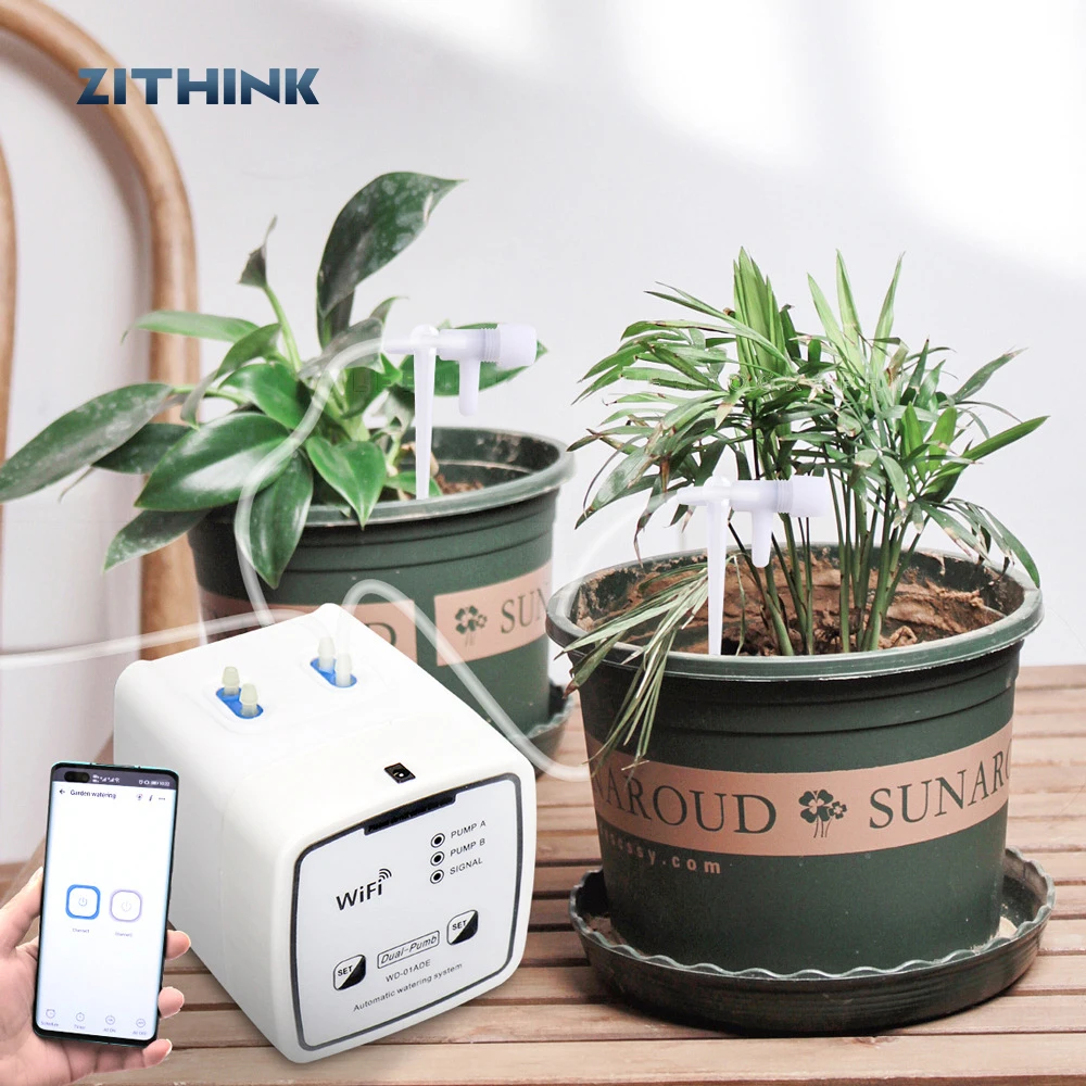 

WIFI Smart Plant Watering Device with Dual Pump System App Remote Control Timed Irrigation for Flowers And Plants таймер полива