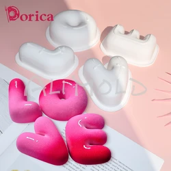 3D LOVE Letter Silicone Moulds Pudding Chocolate Mousse Molds Valentine Cake Decorating Tools Aroma Plaster Soap Mould Bakeware
