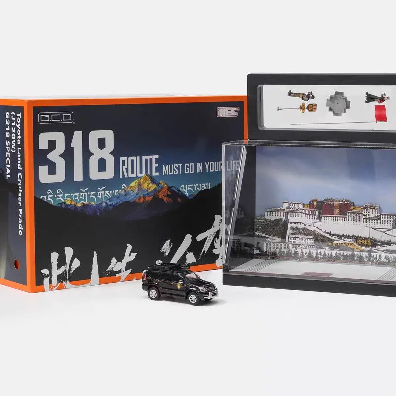 

Diecast 1/64 Scale 2025 Foshan Show -GCD 318 Fleet Jeep Prado Alloy Car Model Collectible Toy Gift Souvenir Display Ornament