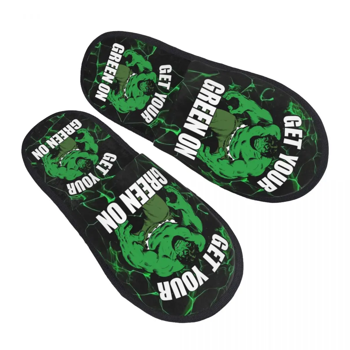 

Custom Hulk Get Your Green On Guest Slippers for Bathroom Women House Slipper