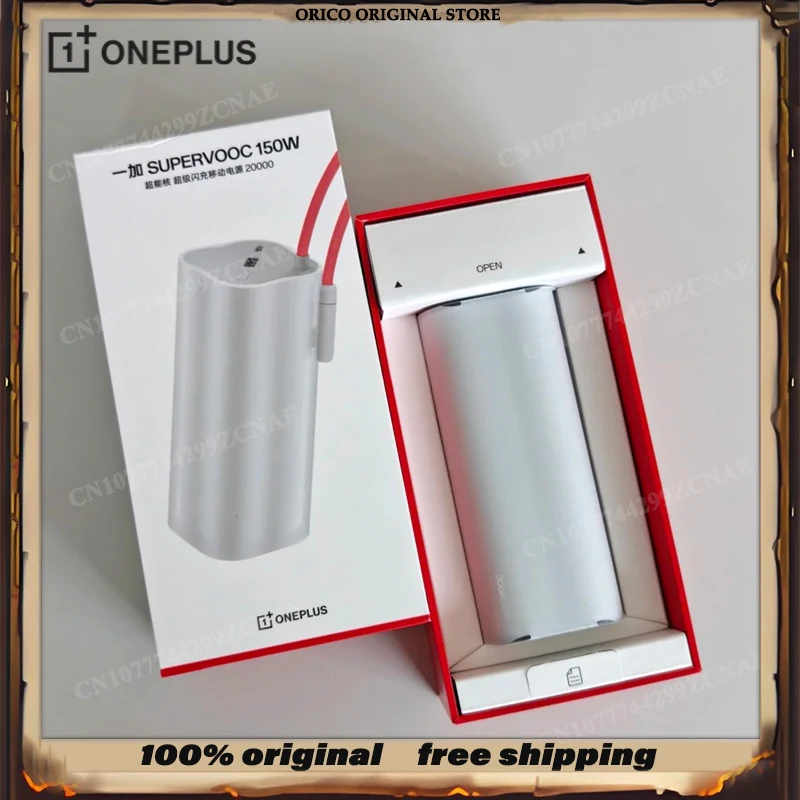 

Sales OnePlus 150W 20000mAh High Capacity Power Bank SUPERVOOC Fast Charging 1+ PowerBank Built in Cables Portable Charger Gift