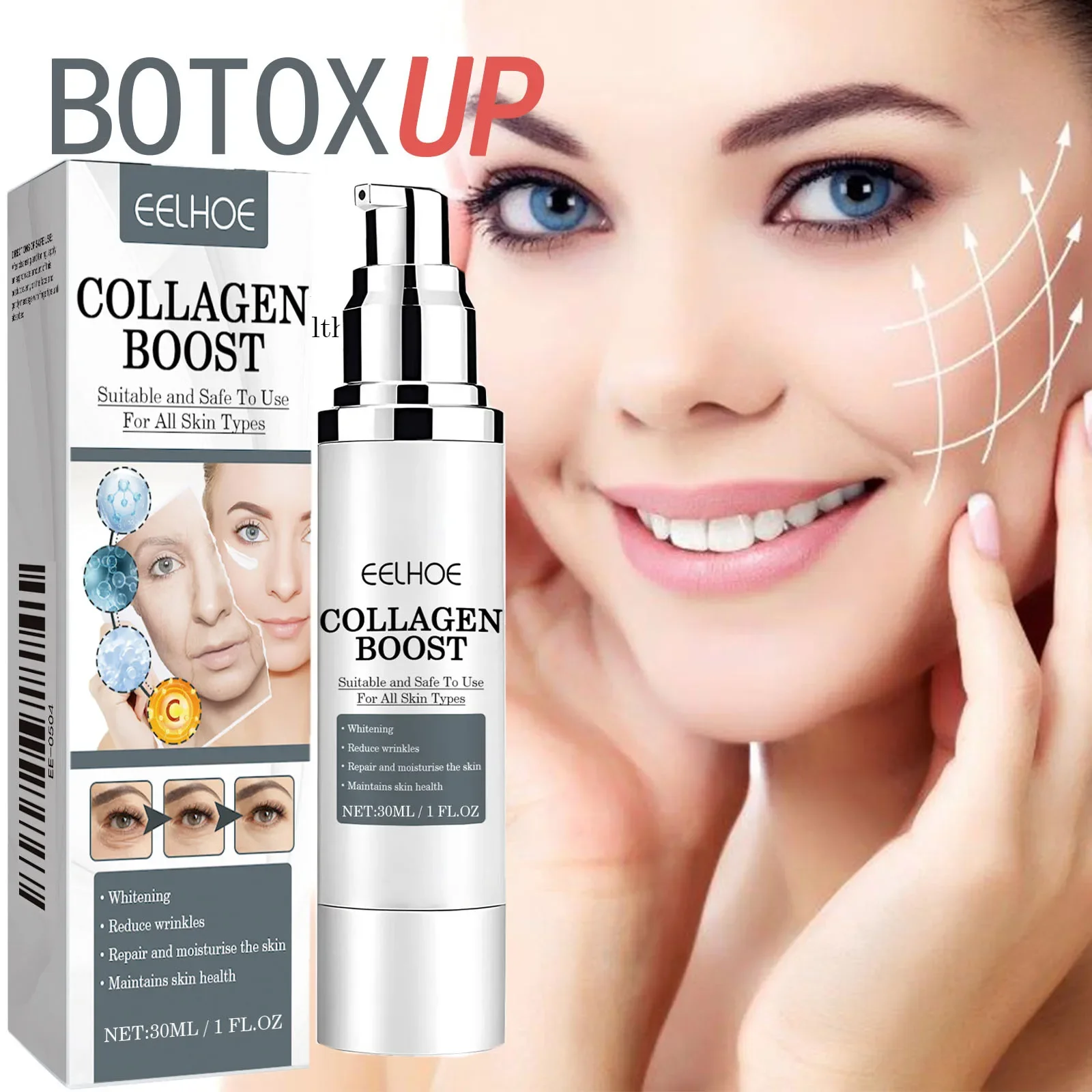 Collagen Boost Face Cream Moisturizing Tightening Hydrating Smoothing Whitening Anti Wrinkle Face Korean Skin Care Cosmetics