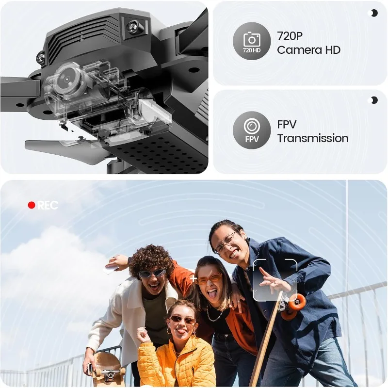D20 Mini للأطفال مع كاميرا 720P HD FPV ألعاب التحكم عن بعد هدايا للأولاد والبنات مع عقد الارتفاع ووضع مقطوعة الرأس #2