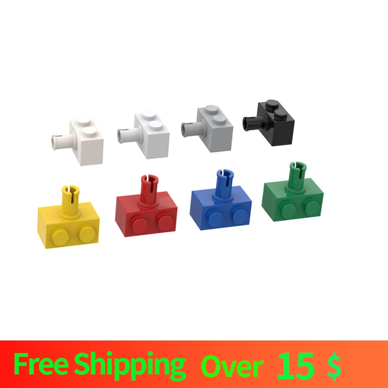 

10pcs Compatible MOC Parts 2458 Brick Modified 1 x 2 with Pin Building Block Particle DIY Assmble Kid Brain Toy Birthday Gift