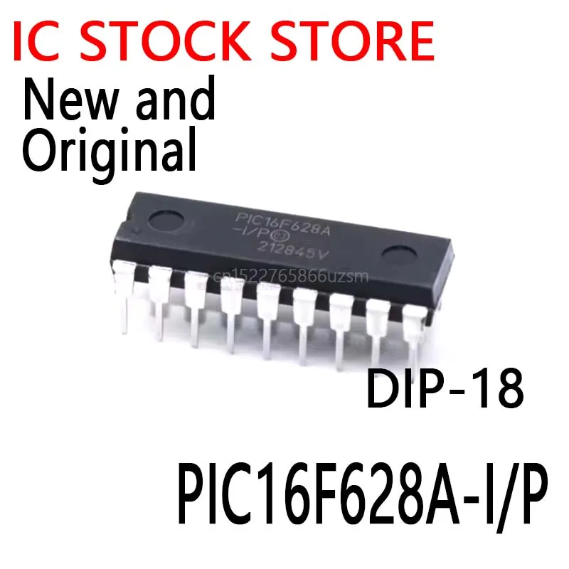 10PCS New and Original  DIP-18 PIC16F628AIP  PIC16F628A 16F628A 16F628A-I/P PIC16F628A-I/P