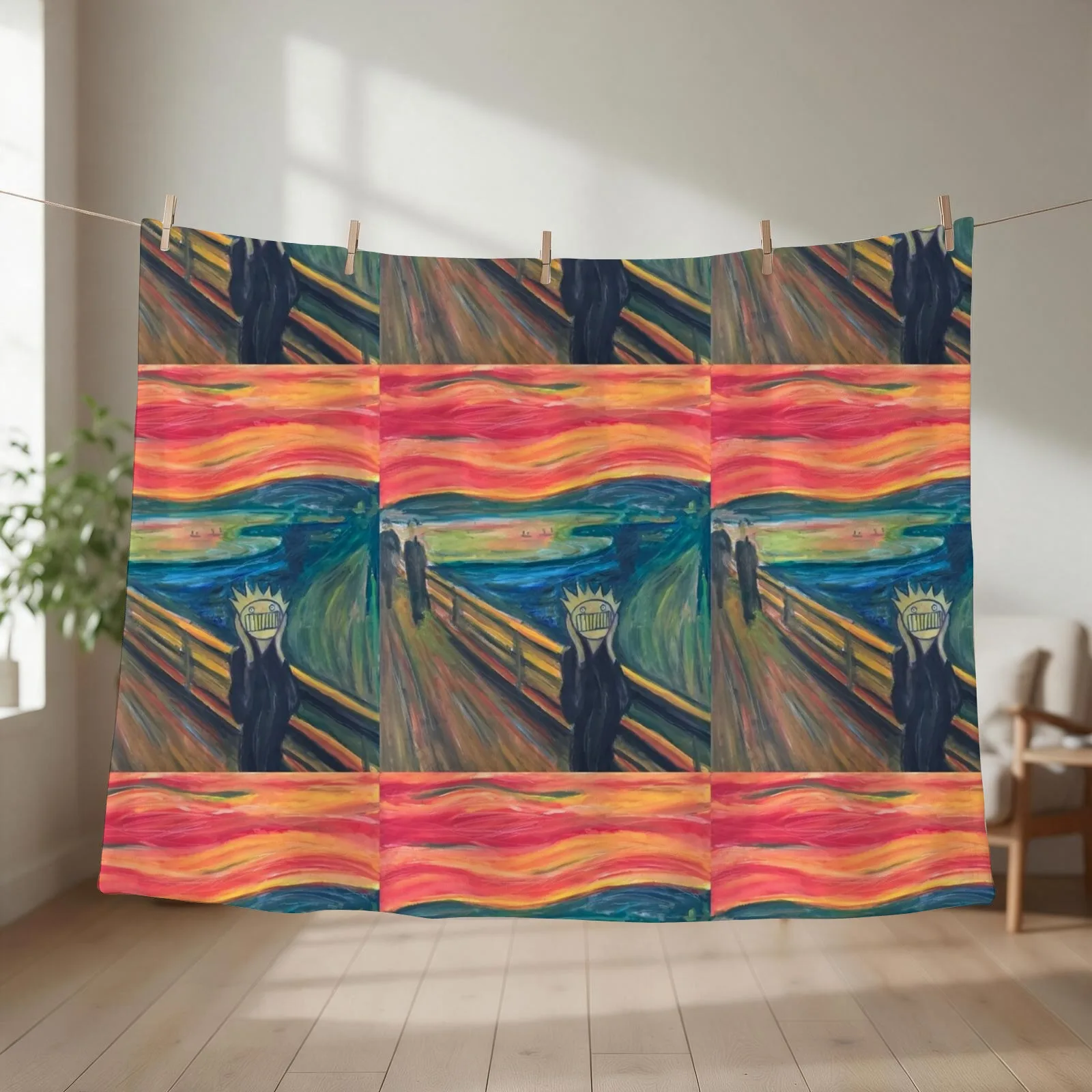 The Scream, or The WEEN? Throw Blanket couch cozy soft plush fuzzy picnic outdoor blanket
