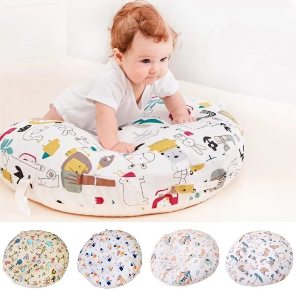 

Ergonomic Slope Newborn Baby Pillow Removable Cover Two-Sided Design Feeding Master Cushion Cartoon Pattern Washable