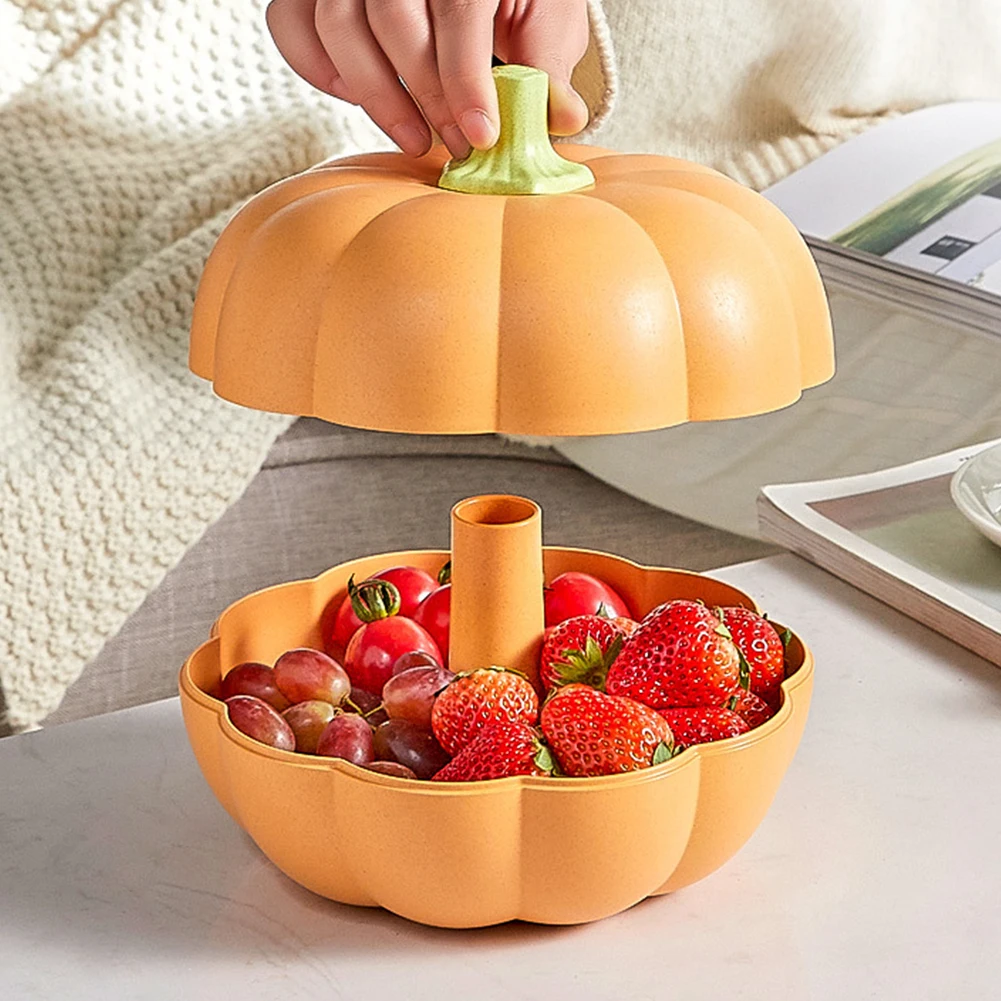 Soporte para aperitivos de calabaza, cuenco para palomitas de maíz, cuenco para servir de Halloween, Cuenco para dulces, decoración de Halloween, Cuenco para dulces con tapa