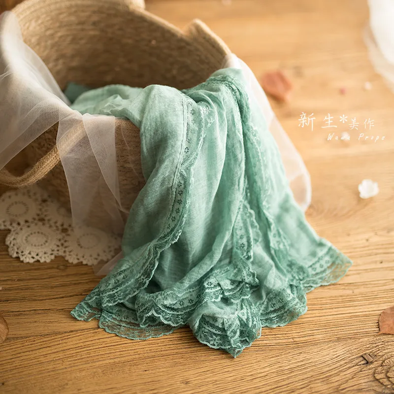 180x95cm Newborn Photography Props Wrap Accessories Soft Lace Cotton Yarn Blanket Baby Girl Newborn Photo Flokati Posing Prop