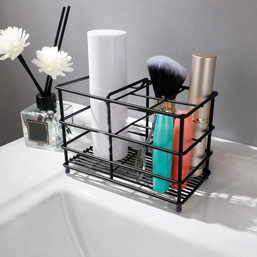 

Stainless Steel Toothbrush Holder Black/Silver Easy to Clean Toothpaste Holder Stand Non-Slip Saving Space
