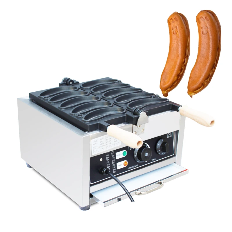 Commercial  Electric Banana Shape Waffle Makers 1800W Waffle Making Machines 5PCS Taiyaki Waffle Maker Nonstick Waffle Snacks