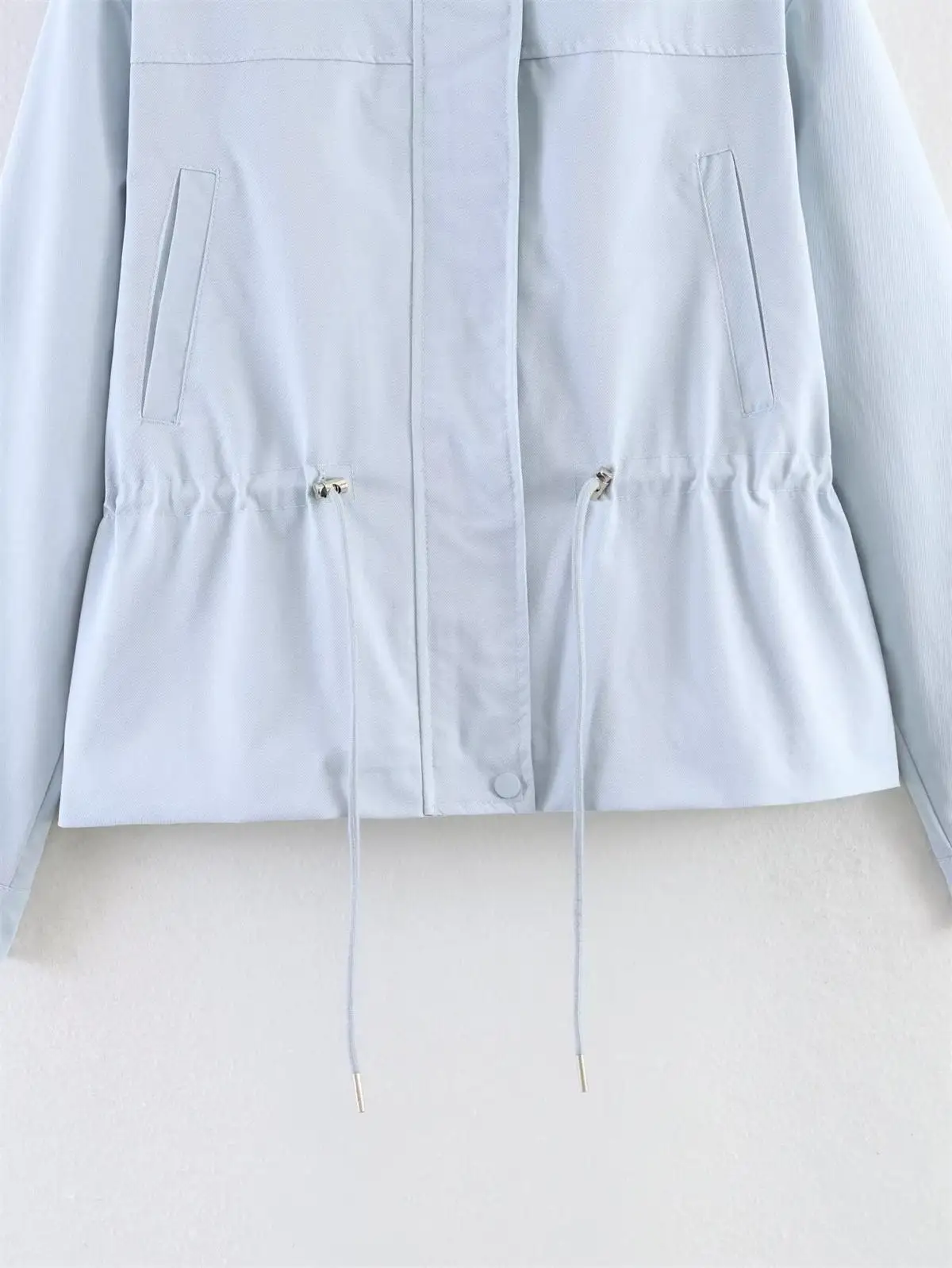 TFMLN Damen Hochkragen-Jacke mit Kordelzug, Langarm-Crop-Mantel, Frühjahr 2026, Lässige Oberbekleidung, Vielseitiger Minimalistischer Damenmantel – Detail 11