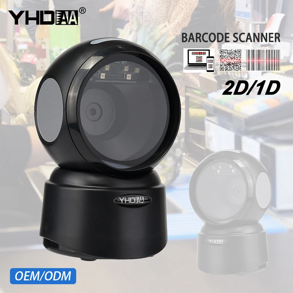 

Hands-Free 1D 2D Desktop Barcode Scanner QR Barcode Reader Support Screen Scanning Platform Scanner For Retail Store Bookstore